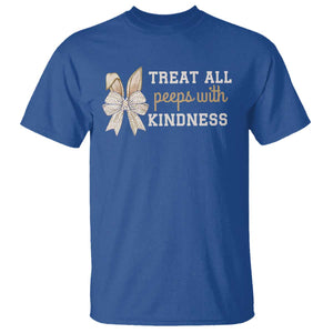 Bunny Coquette Ears Easter Teachers T Shirt Treat All Peeps With Kindness TS10 Royal Blue Print Your Wear