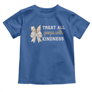 Bunny Coquette Ears Easter Teachers Toddler T Shirt Treat All Peeps With Kindness TS10 Royal Blue Print Your Wear