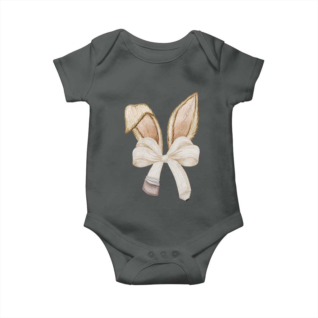 Easter Teachers Bunny Coquette Ears Baby Onesie TS10 Dark Heather Print Your Wear