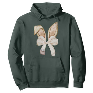 Easter Teachers Bunny Coquette Ears Hoodie TS10 Dark Forest Green Print Your Wear