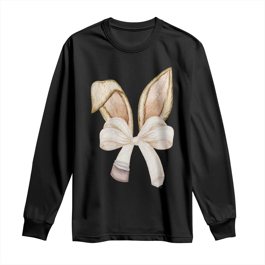 Easter Teachers Bunny Coquette Ears Long Sleeve Shirt TS10 Black Print Your Wear