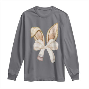 Easter Teachers Bunny Coquette Ears Long Sleeve Shirt TS10 Charcoal Print Your Wear