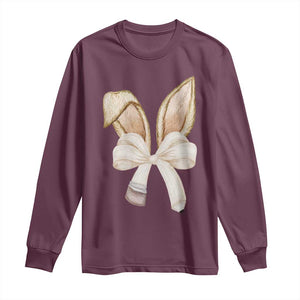 Easter Teachers Bunny Coquette Ears Long Sleeve Shirt TS10 Maroon Print Your Wear