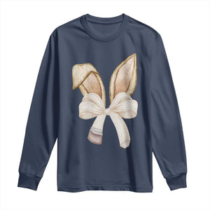 Easter Teachers Bunny Coquette Ears Long Sleeve Shirt TS10 Navy Print Your Wear