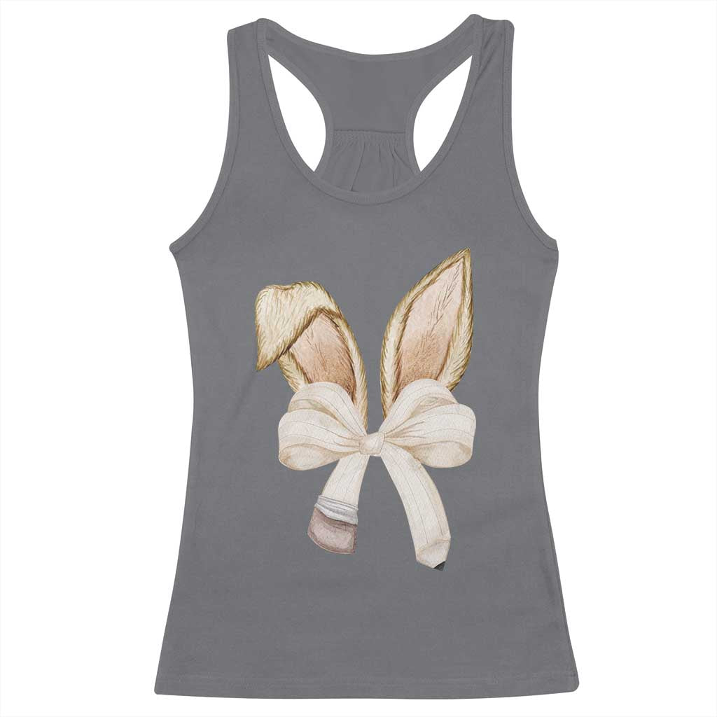Easter Teachers Bunny Coquette Ears Racerback Tank Top TS10 Charcoal Print Your Wear