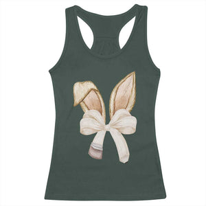 Easter Teachers Bunny Coquette Ears Racerback Tank Top TS10 Dark Forest Green Print Your Wear