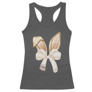 Easter Teachers Bunny Coquette Ears Racerback Tank Top TS10 Dark Heather Print Your Wear