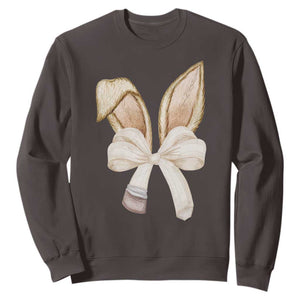Easter Teachers Bunny Coquette Ears Sweatshirt TS10 Dark Chocolate Print Your Wear