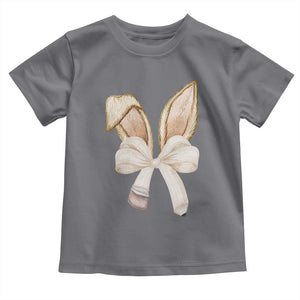 Easter Teachers Bunny Coquette Ears Toddler T Shirt TS10 Charcoal Print Your Wear