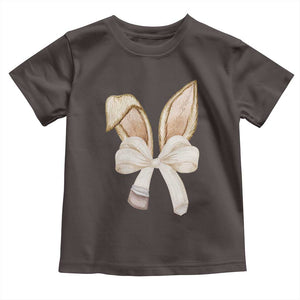 Easter Teachers Bunny Coquette Ears Toddler T Shirt TS10 Dark Chocolate Print Your Wear
