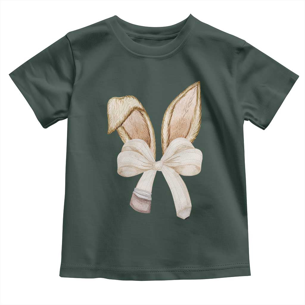 Easter Teachers Bunny Coquette Ears Toddler T Shirt TS10 Dark Forest Green Print Your Wear