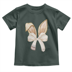 Easter Teachers Bunny Coquette Ears Toddler T Shirt TS10 Dark Forest Green Print Your Wear