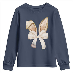 Easter Teachers Bunny Coquette Ears Youth Sweatshirt TS10 Navy Print Your Wear