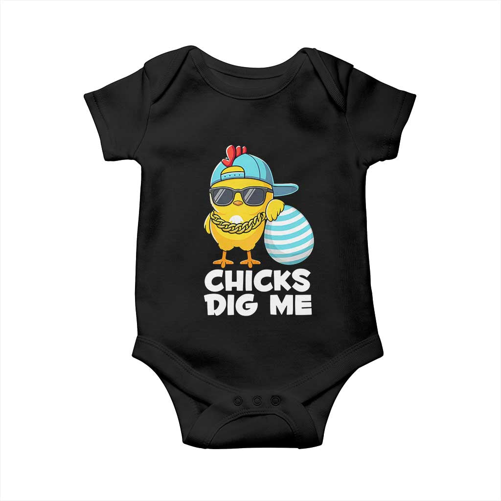 Funny Easter Baby Onesie Chicks Dig Me TS10 Black Print Your Wear