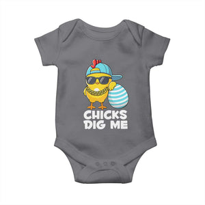 Funny Easter Baby Onesie Chicks Dig Me TS10 Charcoal Print Your Wear