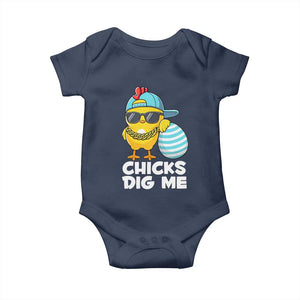 Funny Easter Baby Onesie Chicks Dig Me TS10 Navy Print Your Wear