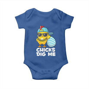 Funny Easter Baby Onesie Chicks Dig Me TS10 Royal Blue Print Your Wear