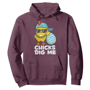 Funny Easter Hoodie Chicks Dig Me TS10 Maroon Print Your Wear