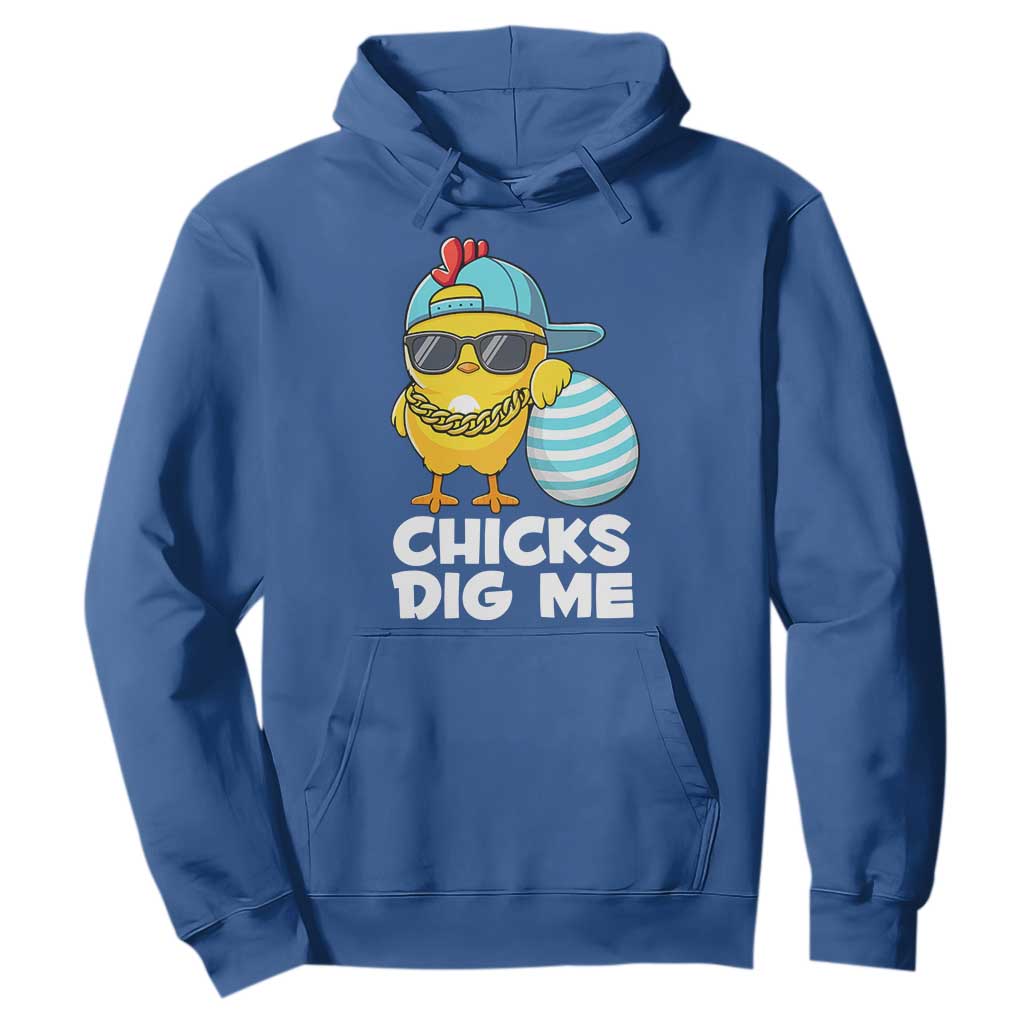 Funny Easter Hoodie Chicks Dig Me TS10 Royal Blue Print Your Wear