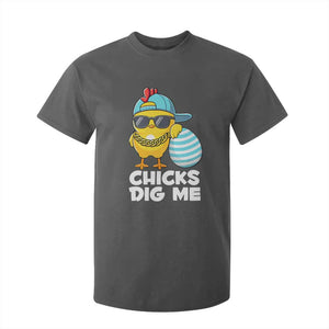 Funny Easter T Shirt For Kid Chicks Dig Me TS10 Dark Heather Print Your Wear