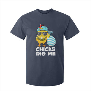 Funny Easter T Shirt For Kid Chicks Dig Me TS10 Navy Print Your Wear