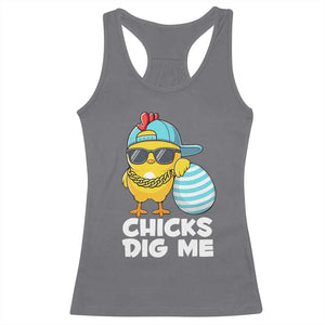 Funny Easter Racerback Tank Top Chicks Dig Me TS10 Charcoal Print Your Wear