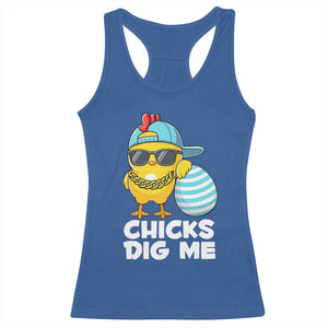 Funny Easter Racerback Tank Top Chicks Dig Me TS10 Royal Blue Print Your Wear