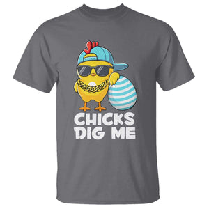 Funny Easter T Shirt Chicks Dig Me TS10 Charcoal Print Your Wear