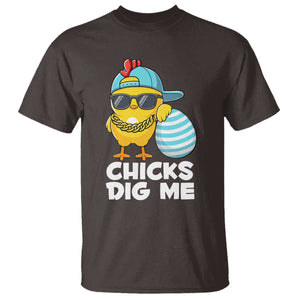 Funny Easter T Shirt Chicks Dig Me TS10 Dark Chocolate Print Your Wear