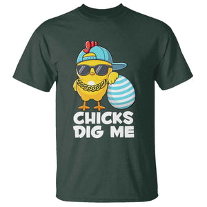 Funny Easter T Shirt Chicks Dig Me TS10 Dark Forest Green Print Your Wear