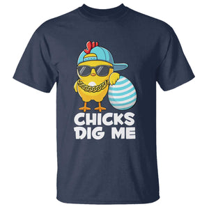 Funny Easter T Shirt Chicks Dig Me TS10 Navy Print Your Wear