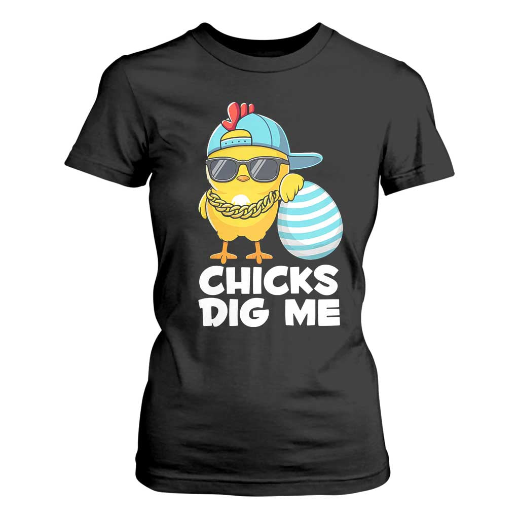 Funny Easter T Shirt For Women Chicks Dig Me TS10 Black Print Your Wear