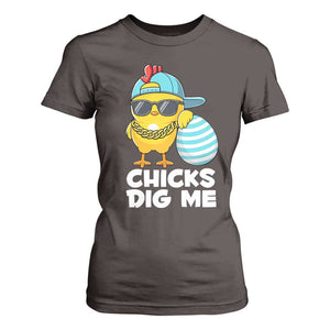 Funny Easter T Shirt For Women Chicks Dig Me TS10 Dark Chocolate Print Your Wear