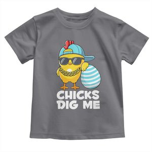 Funny Easter Toddler T Shirt Chicks Dig Me TS10 Charcoal Print Your Wear