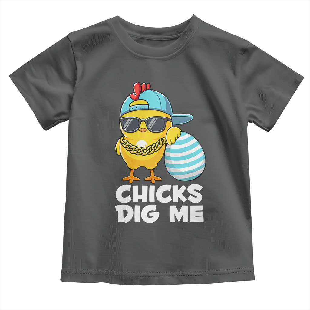 Funny Easter Toddler T Shirt Chicks Dig Me TS10 Dark Heather Print Your Wear