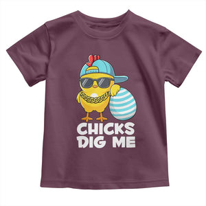 Funny Easter Toddler T Shirt Chicks Dig Me TS10 Maroon Print Your Wear