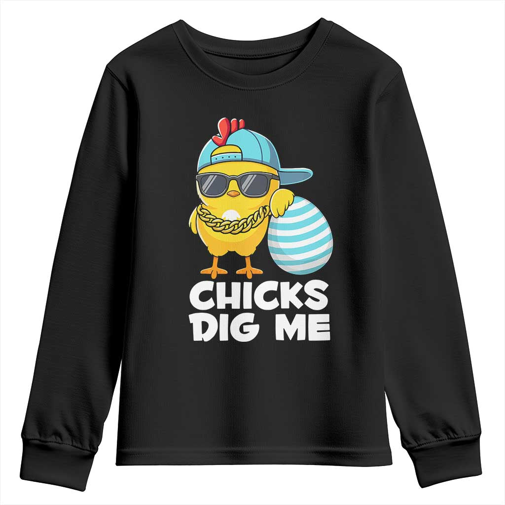 Funny Easter Youth Sweatshirt Chicks Dig Me TS10 Black Print Your Wear