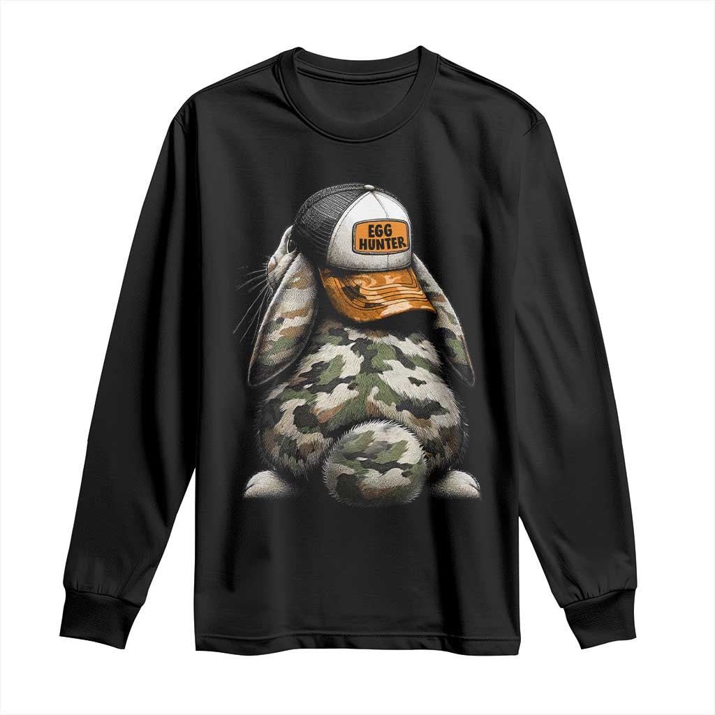 Camo Easter Bunny Long Sleeve Shirt Egg Hunter Kids TS10 Black Print Your Wear