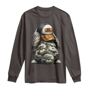 Camo Easter Bunny Long Sleeve Shirt Egg Hunter Kids TS10 Dark Chocolate Print Your Wear