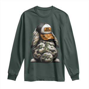 Camo Easter Bunny Long Sleeve Shirt Egg Hunter Kids TS10 Dark Forest Green Print Your Wear
