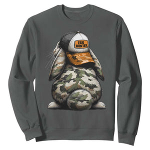 Camo Easter Bunny Sweatshirt Egg Hunter Kids TS10 Dark Heather Print Your Wear