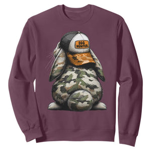 Camo Easter Bunny Sweatshirt Egg Hunter Kids TS10 Maroon Print Your Wear