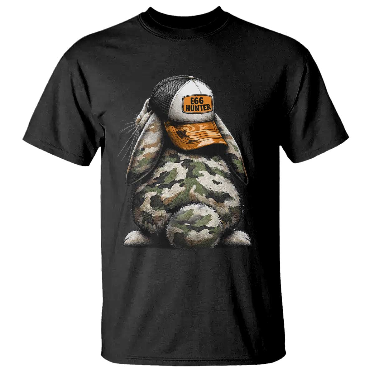 Camo Easter Bunny T Shirt Egg Hunter Kids TS10 Black Print Your Wear