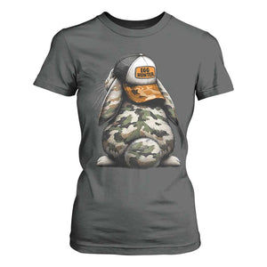 Camo Easter Bunny T Shirt For Women Egg Hunter Kids TS10 Dark Heather Print Your Wear