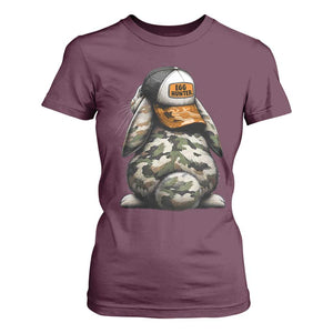 Camo Easter Bunny T Shirt For Women Egg Hunter Kids TS10 Maroon Print Your Wear