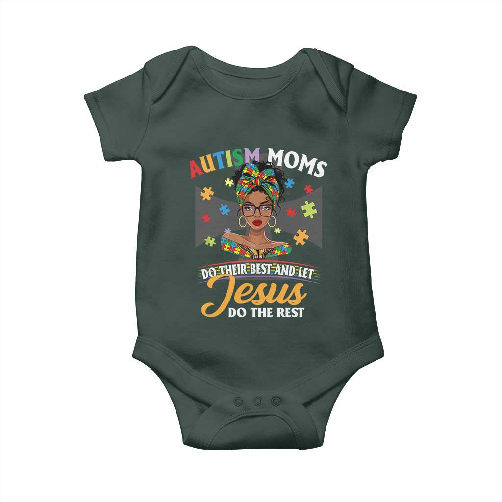 Afro Autism Mom Baby Onesie African American Autistic Black Mama Religious Cross TS10 Print Your Wear