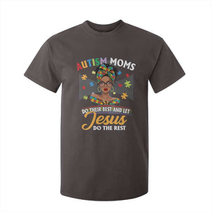 Afro Autism Mom T Shirt For Kid African American Autistic Black Mama Religious Cross TS10 Dark Chocolate Print Your Wear