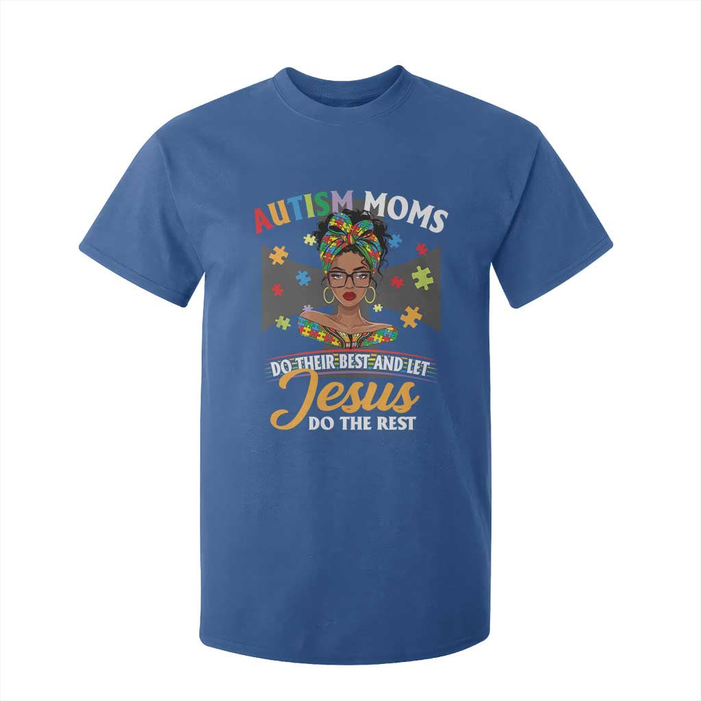Afro Autism Mom T Shirt For Kid African American Autistic Black Mama Religious Cross TS10 Royal Blue Print Your Wear