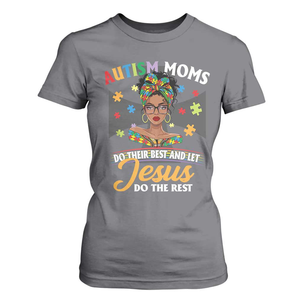 Afro Autism Mom T Shirt For Women African American Autistic Black Mama Religious Cross TS10 Charcoal Print Your Wear