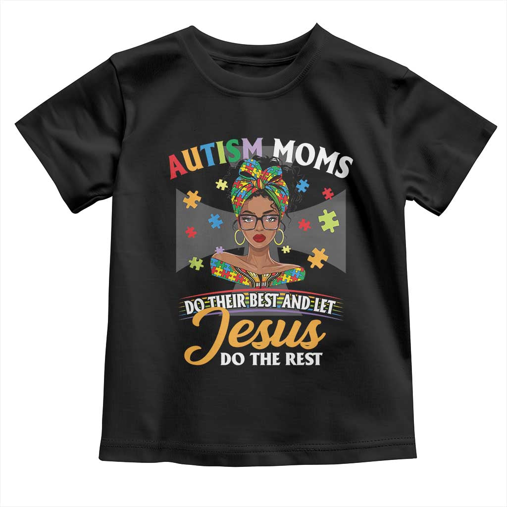 Afro Autism Mom Toddler T Shirt African American Autistic Black Mama Religious Cross TS10 Black Print Your Wear